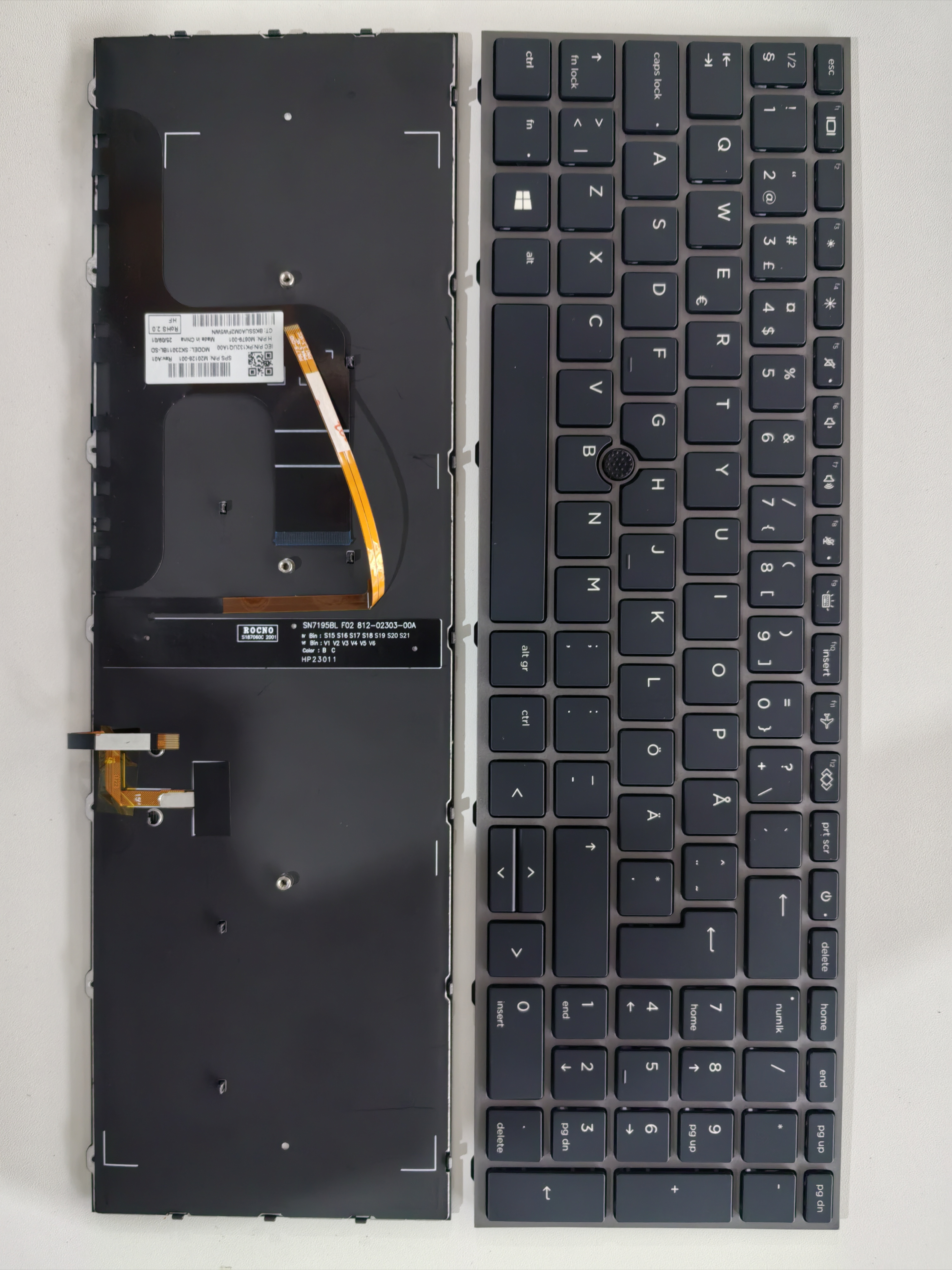Picture of New Replacement Laptop Keyboard For HP ZBOOK17G7/ZBOOK17G8/ZBOOK Fury 17 G7 G8 SILVER FRAME BLACK With Point Backlit (OEM) Other Language Layout